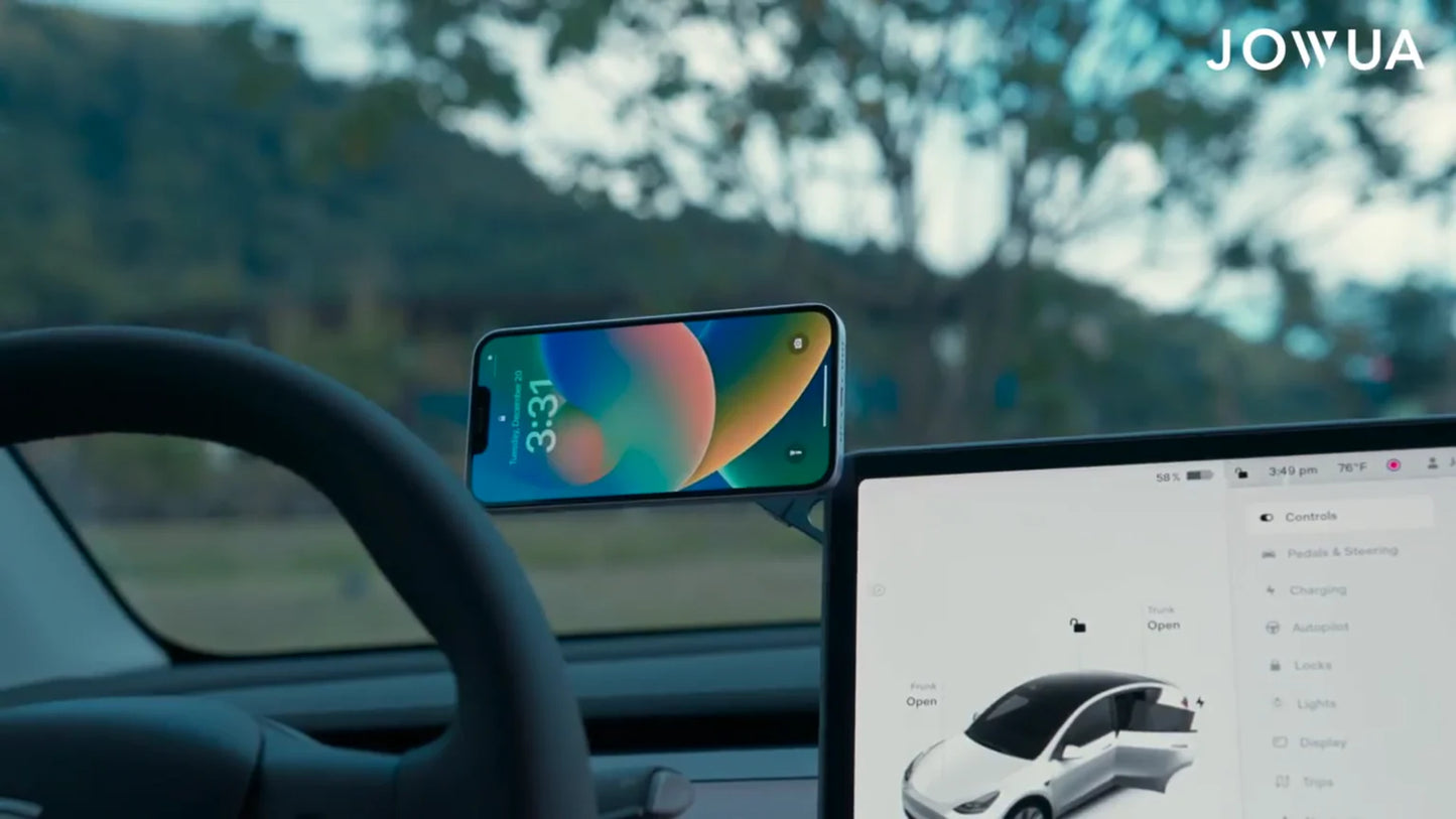 Unsichtbare Tesla Handyhalterung mit Qi2 kabellosem Laden für Tesla S/3/X/Y (MagSafe)