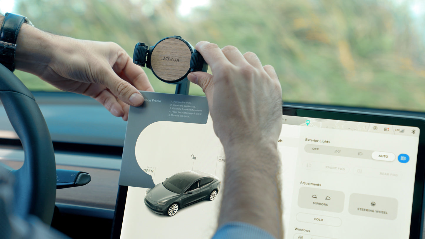 JOWUA Schwenkbare Handyhalterung mit kabelloser Ladung für Tesla Model 3 & Y